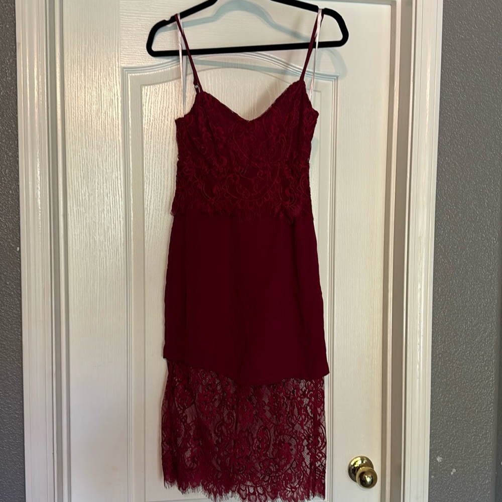 Deep ruby midi dress